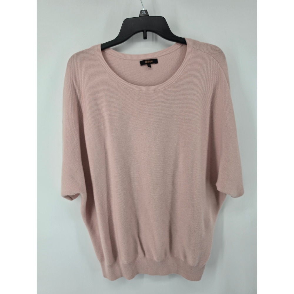 Quince Organic Cotton Viscose Cashmere Dolman Sweater Pink Large